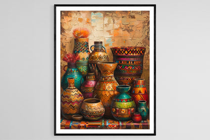 Affiche Céramique Africaine – Poster Peinture Authentique et Colorée