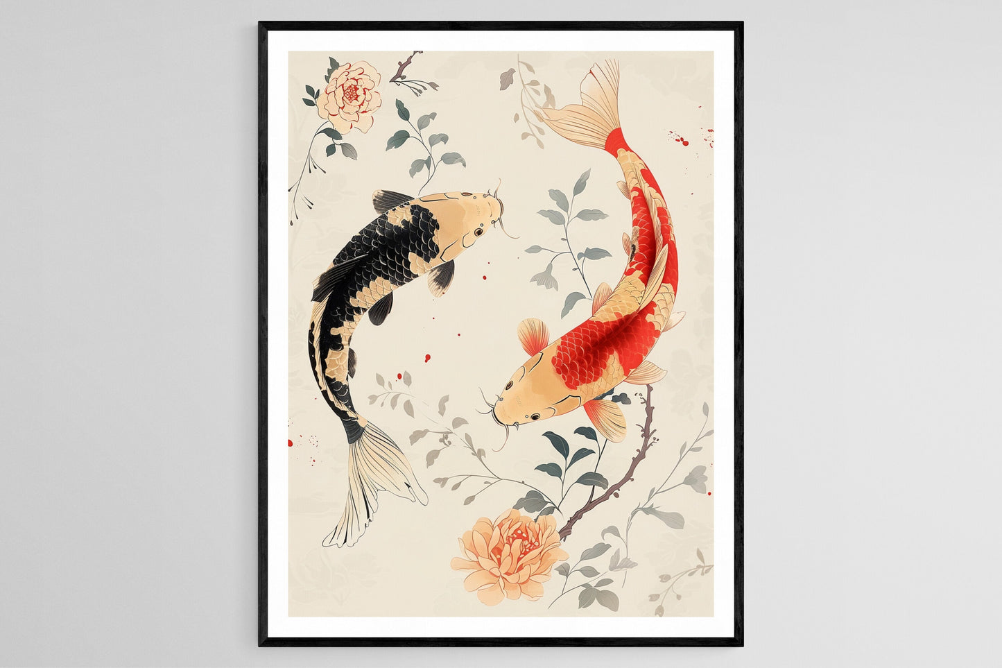 Affiche Koi Japonais – Poster Art Aquatique en Aquarelle