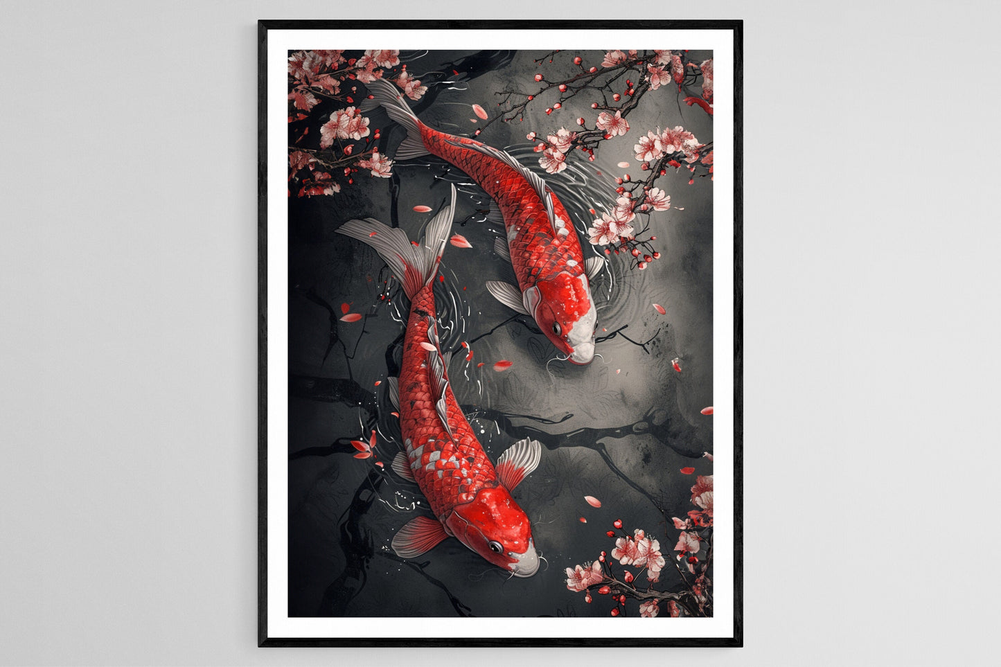 Affiche Poisson Koi – Poster Aquarelle Zen Japonaise