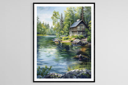 Affiche Lac Finlandais – Poster Art de Cabane d'Été