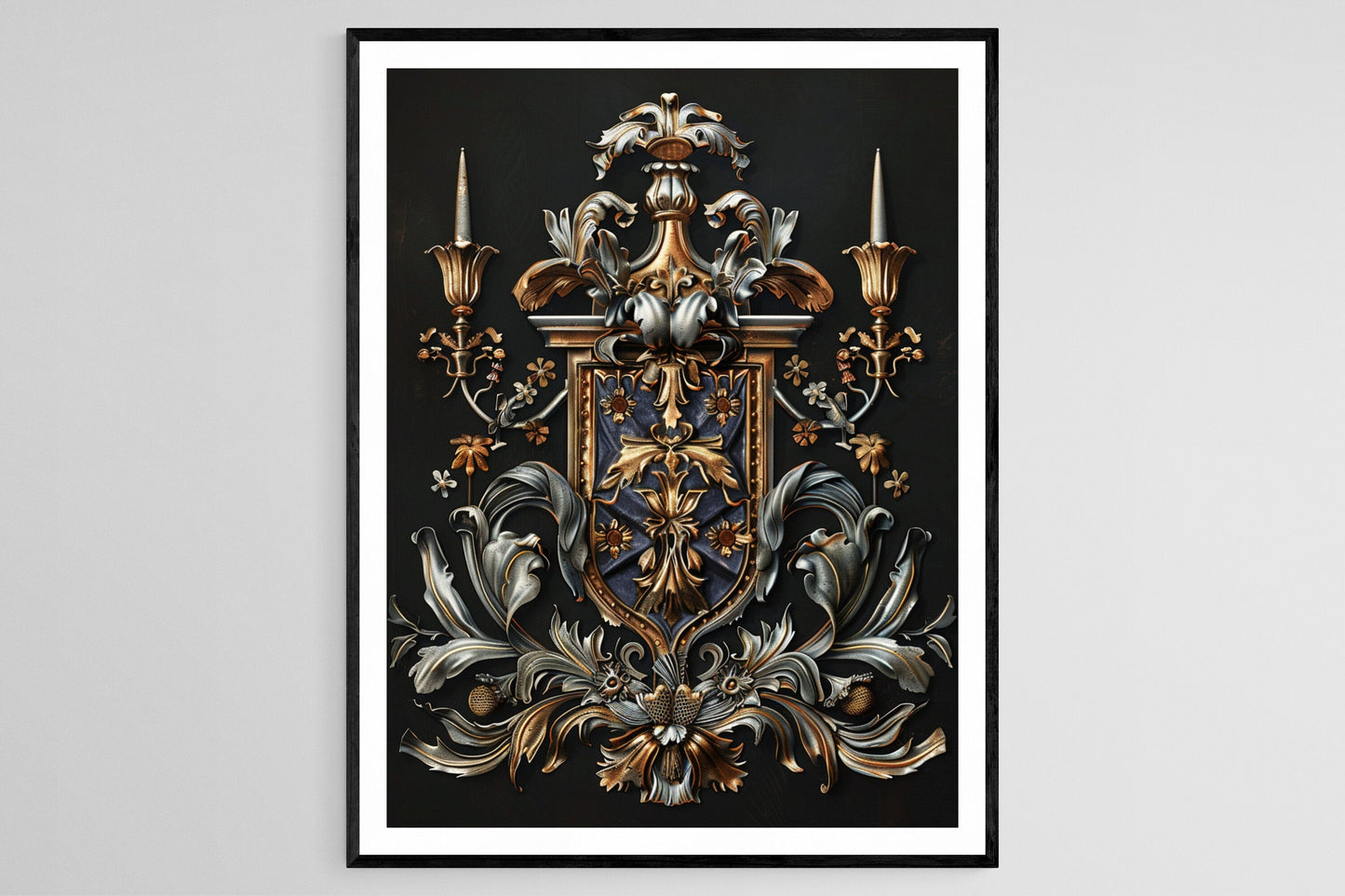 Affiche Blason Français – Art mural vintage d'héraldique