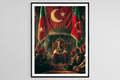 Affiche Fatih Sultan Mehmet – Tableau Ottoman Coloré pour Décor Mural