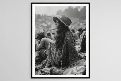 Affiche Vintage Woodstock – Poster Art Musical Hippie Rétro
