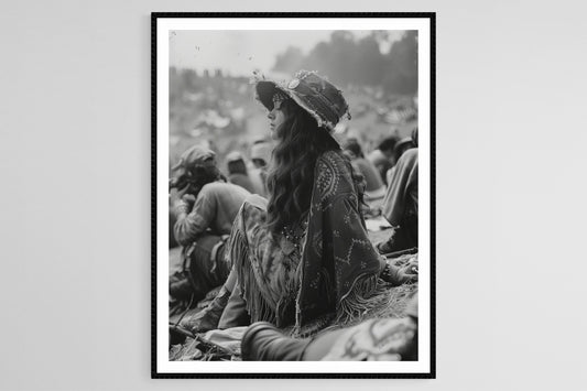 Affiche Vintage Woodstock – Poster Art Musical Hippie Rétro