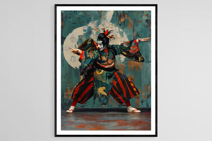 Affiche Kabuki – Poster Peinture Japonaise Artisanale et Traditionnelle