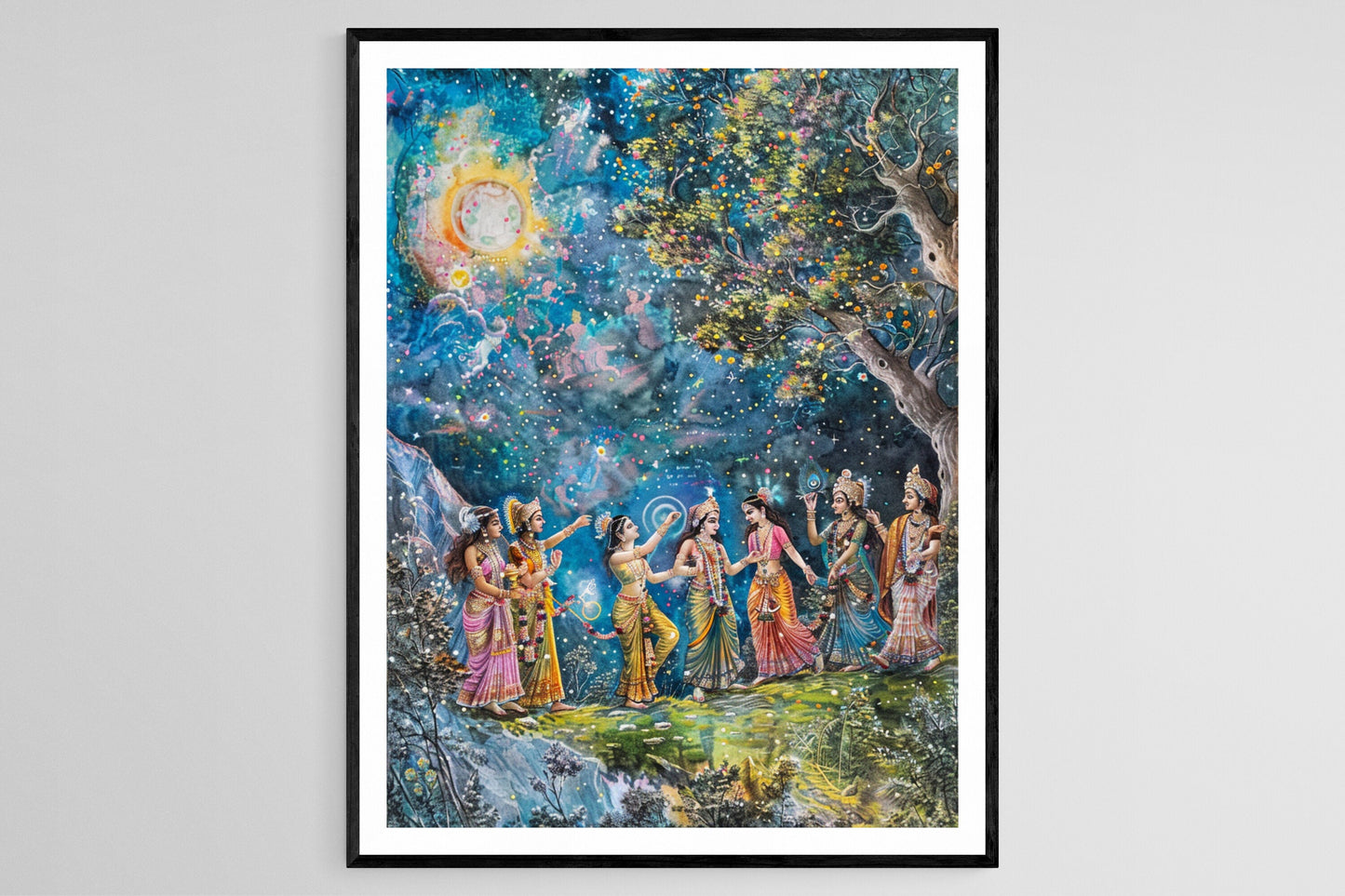 Affiche Art Kangra à la main – Peinture indienne traditionnelle