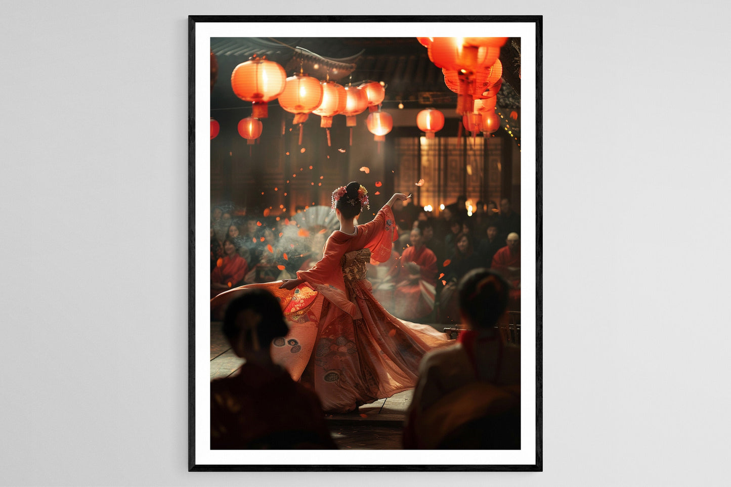 Affiche Geisha Japonaise – Tableau Aquarelle Décor Traditionnel