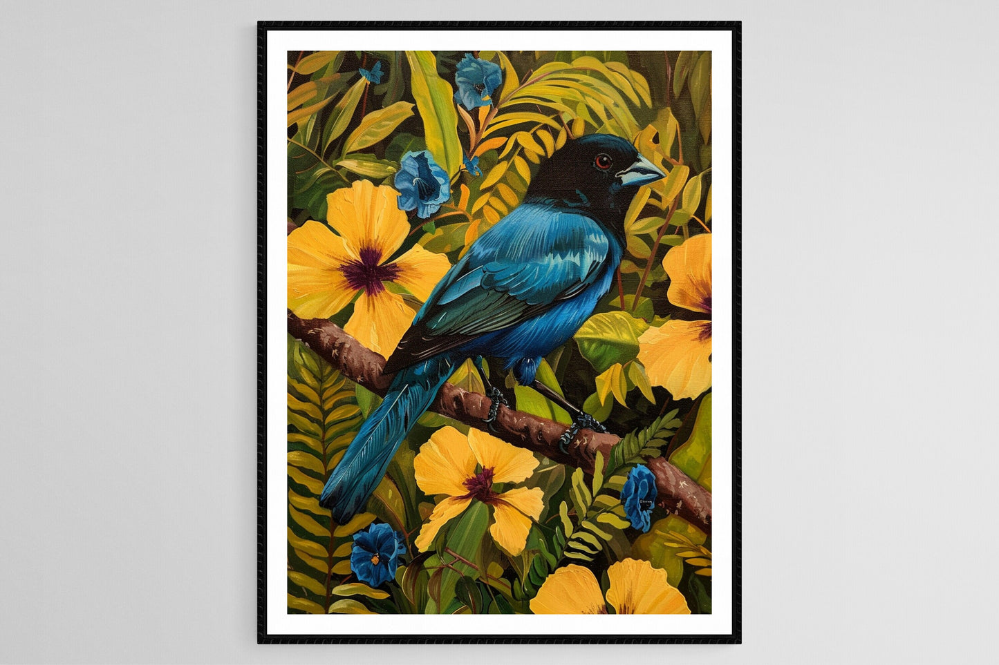 Affiche Tangara du Paradis – Poster Aquarelle Oiseau Tropical
