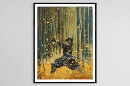 Affiche Art de Lutte Kendo – Tableau Peint à la Main pour Décor Martial