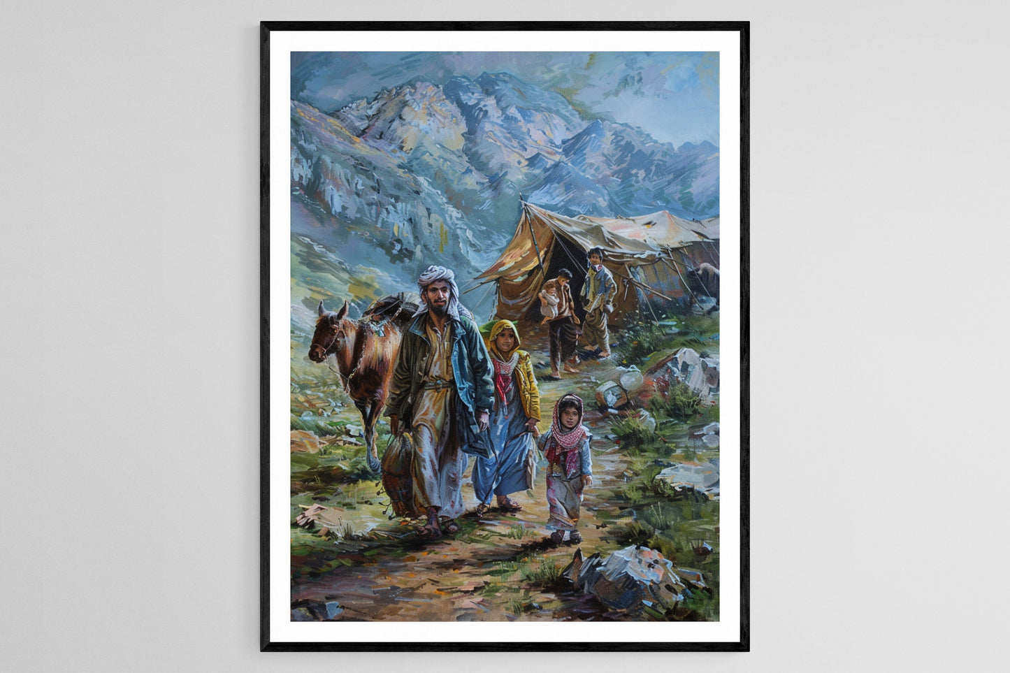 Affiche Vie Nomade Kurde – Poster Artisanat pour Décoration Intérieure