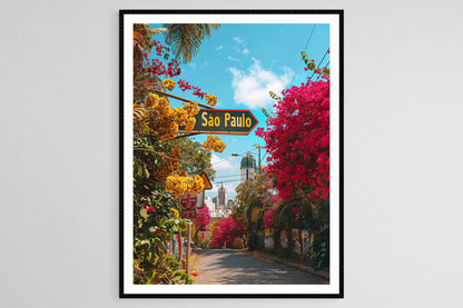 Affiche Sao Paulo Vive – Tableau Coloré de la Ville Brésilienne