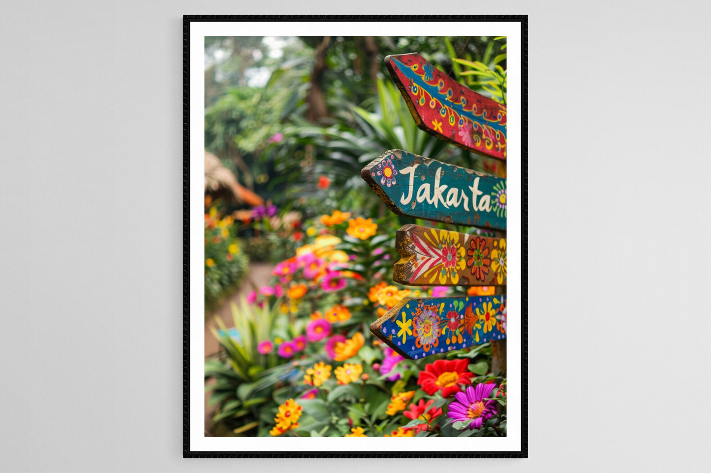 Affiche Jakarta – Impression artistique colorée de paysage urbain