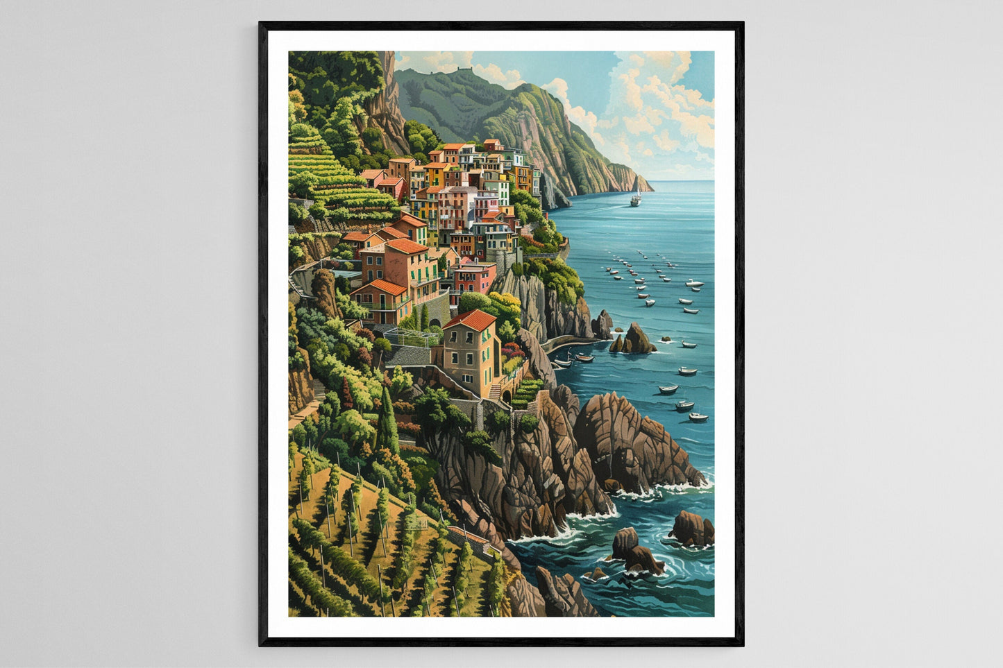 Affiche Côte des Cinque Terre – Poster Scène Italienne Éblouissante