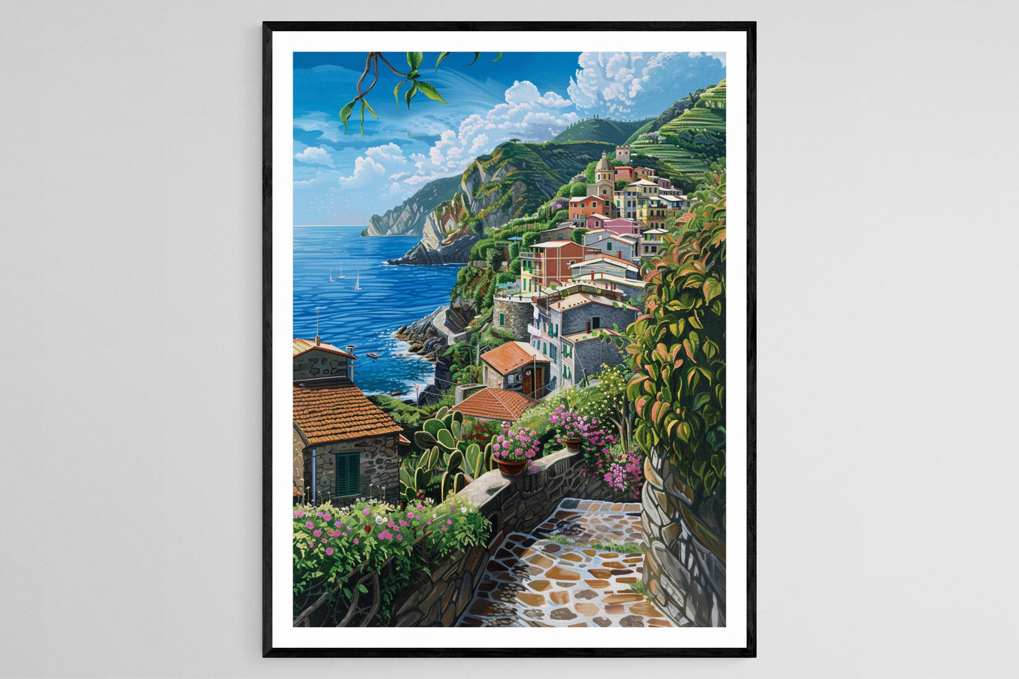 Affiche Cinque Terre – Poster Art de Mur Vibrant de Paysage Marin