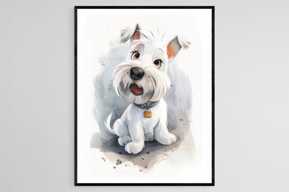 Affiche Scottish Terrier – Illustration Ludique de Terrier Écossais