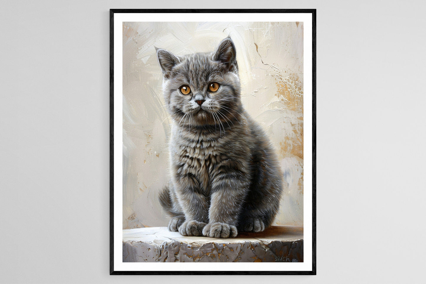 Affiche British Shorthair – Impression Giclée d'Art Félin Fantaisiste