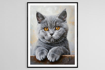 Affiche Chat British Shorthair – Giclée Décoratif pour la Maison