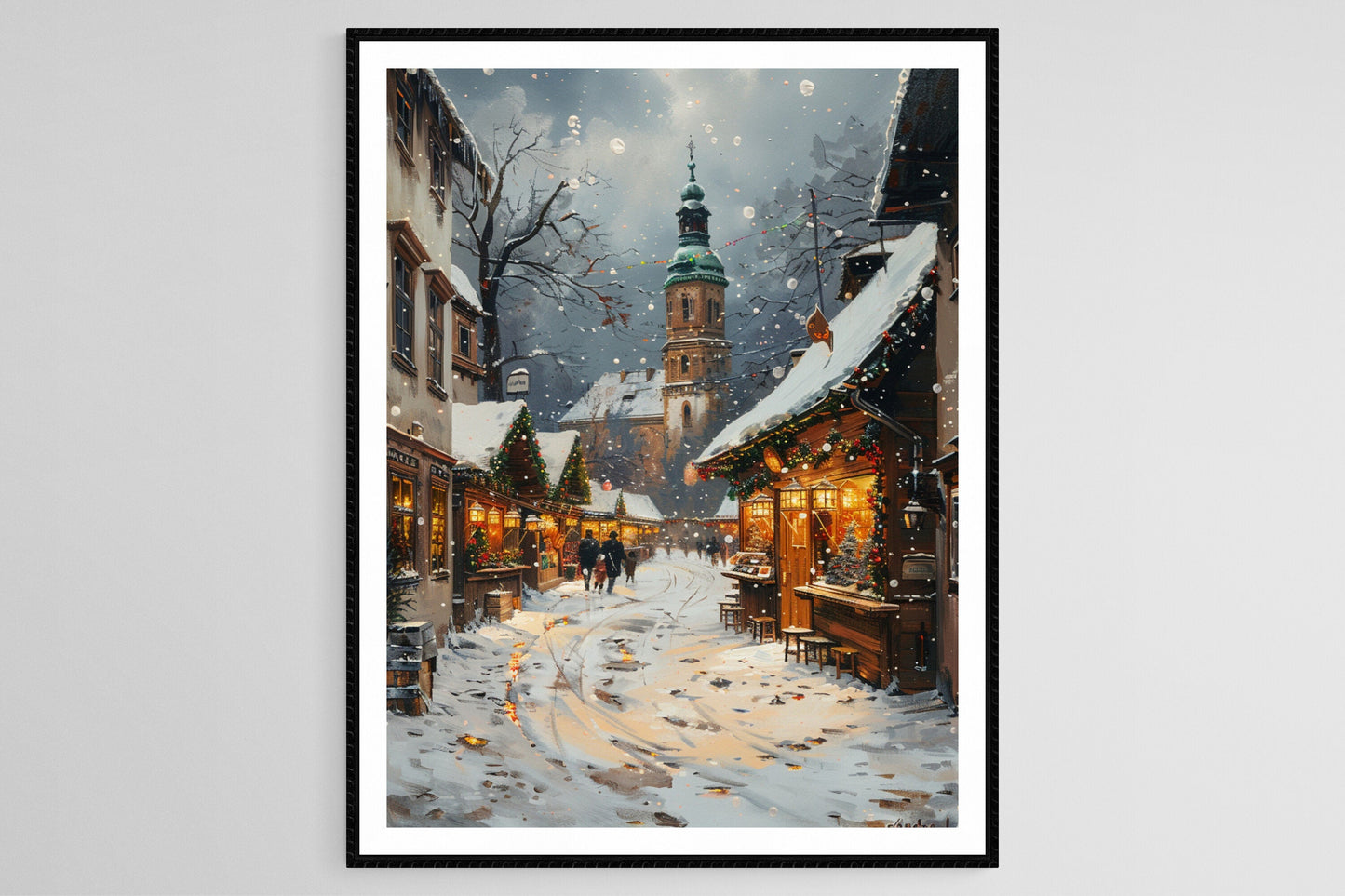 Affiche Marché de Noël à Bratislava – Impression artistique des lumières festives
