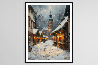 Affiche Marché de Noël à Bratislava – Impression artistique des lumières festives