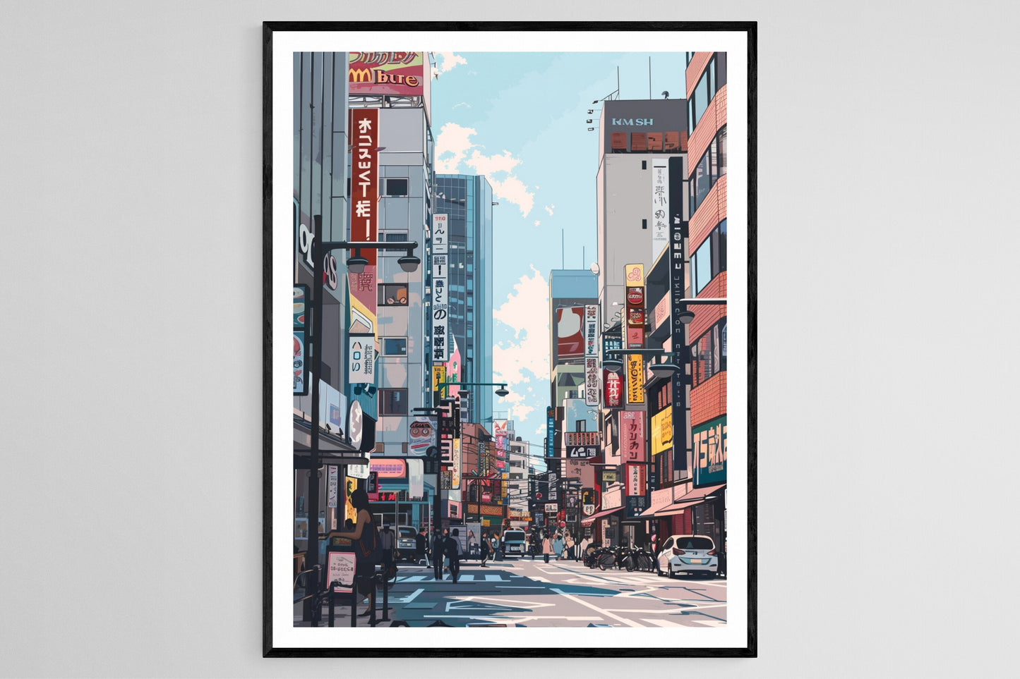 Affiche Akihabara Japon – Poster Scène Urbaine Tokyoïte Éclatante