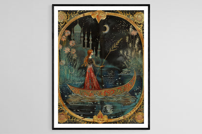 Affiche Palekh – Impression giclée artisanale russe élégante pour la déco