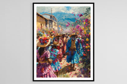 Affiche Carnaval de Barranquilla – Art de Festival Colombien