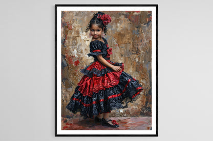 Affiche Danseuse Flamenco – Illustration Colorée de Danse Espagnole