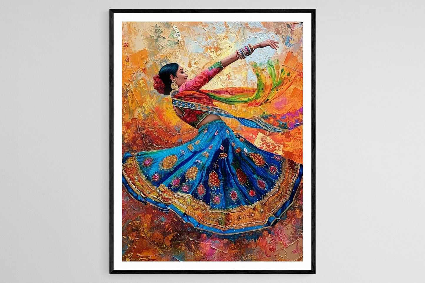 Affiche Danse Kathak – Imprimé Giclée d'Art Indien Authentique