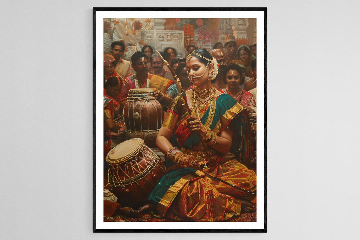 Affiche Art Culturel du Tamil Nadu – Poster des Musiciens Sud-Indiens
