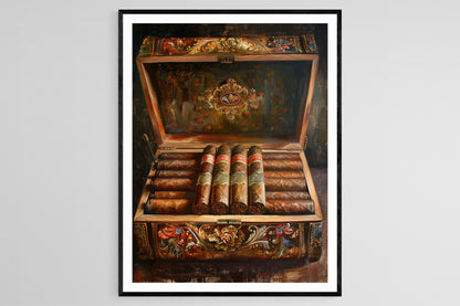 Affiche Vintage Cigares Cubains – Art Rustique pour Salon, Cadeau Idéal