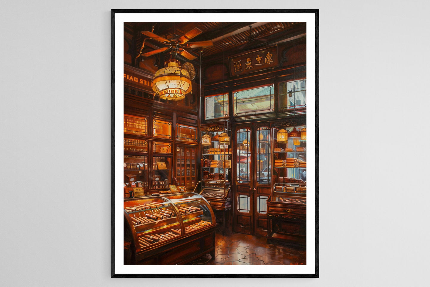 Affiche Boutique de Cigares Nostalgique – Art Cubain Fait Main pour Salon