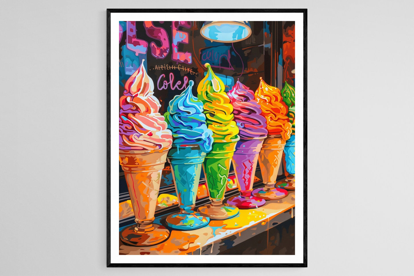Affiche Gelato Vivid – Tableau Coloré de Crème Glacée pour Décor