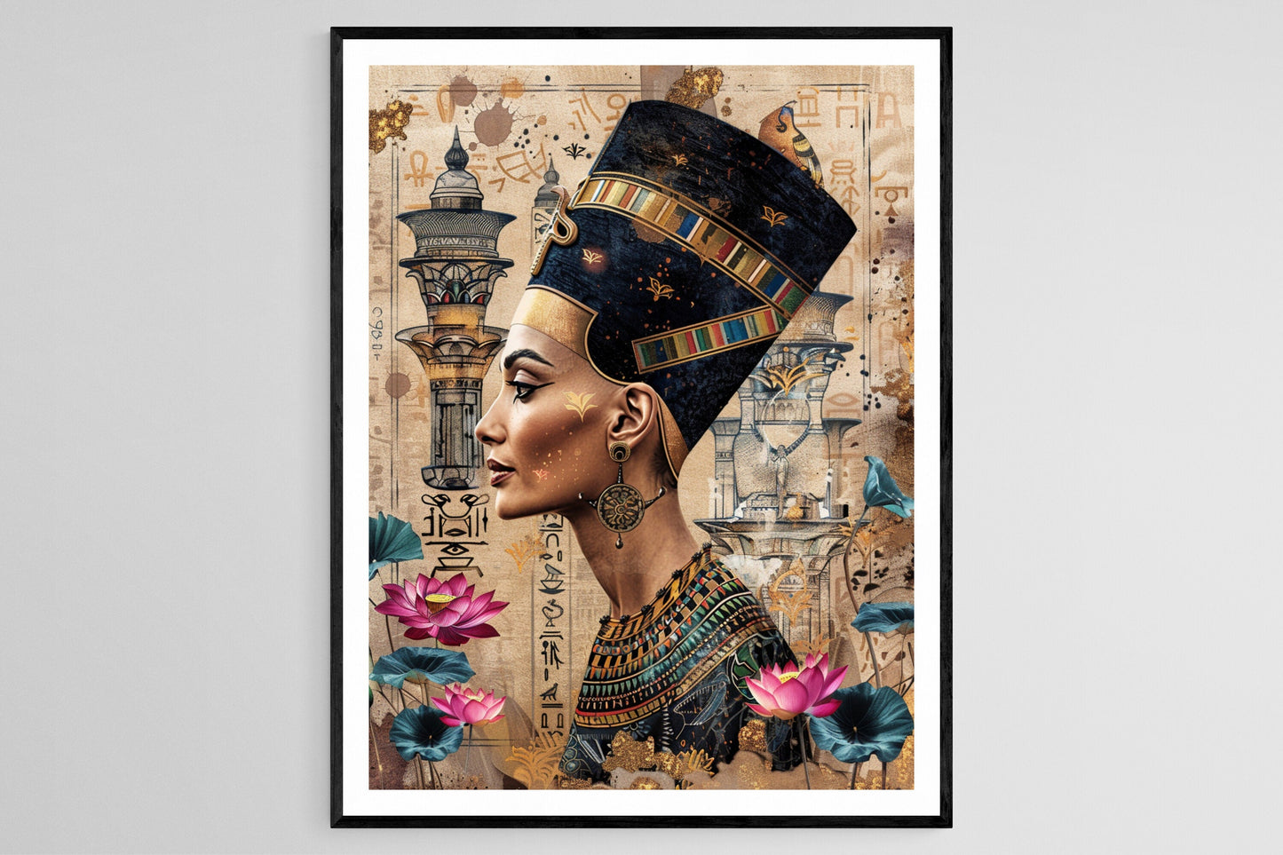 Affiche Nefertiti – Poster d'Art Égyptien Traditionnel