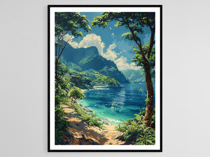 Affiche Lagune Apoyo – Impression des Eaux Cristallines et Collines Volcaniques