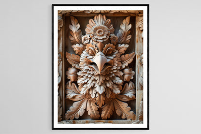 Affiche Art en Bois Balinais – Décoration Murale Exotique