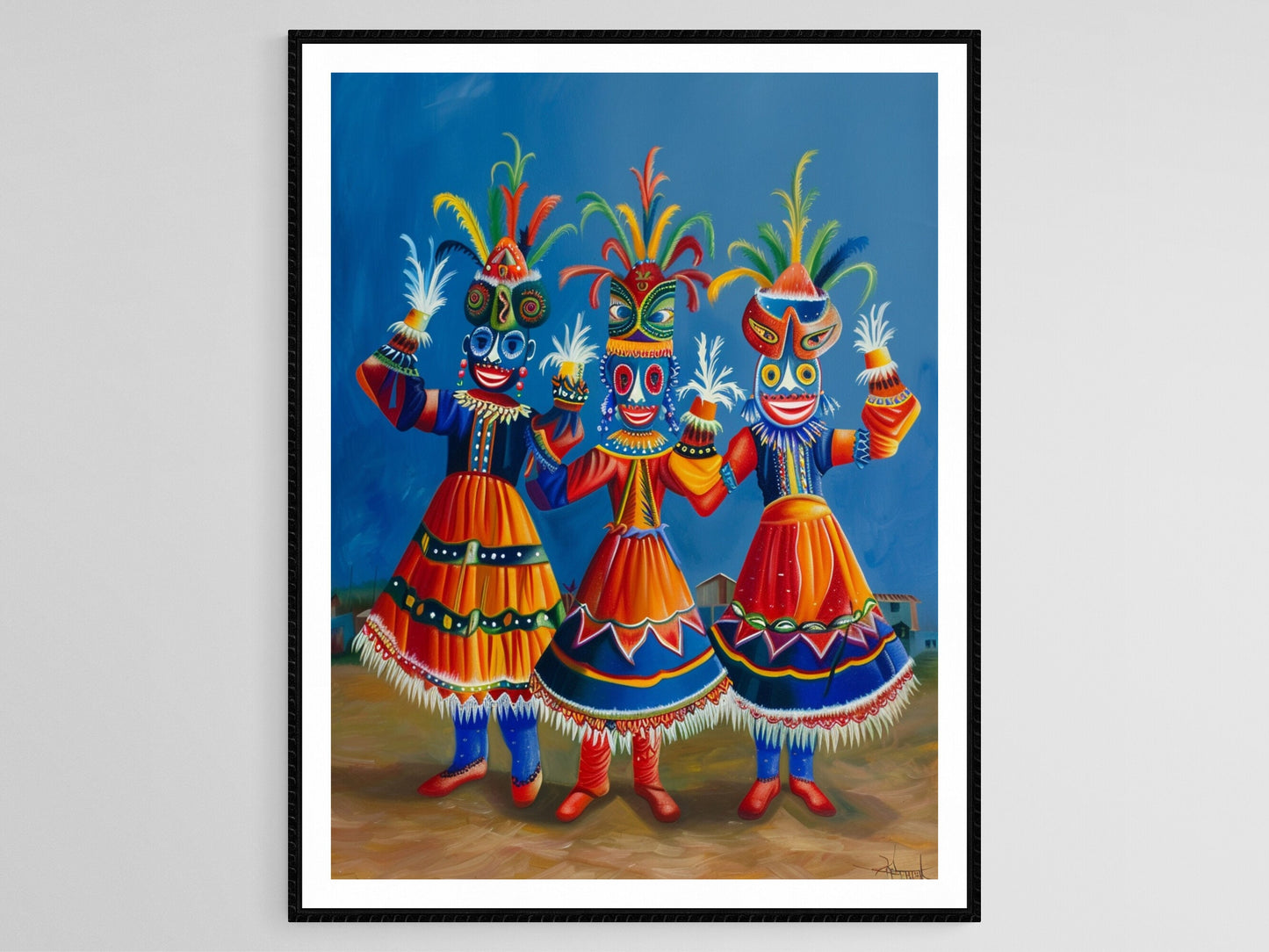Affiche Diablada – Affiche de Danseurs Boliviens en Costumes Vibrants