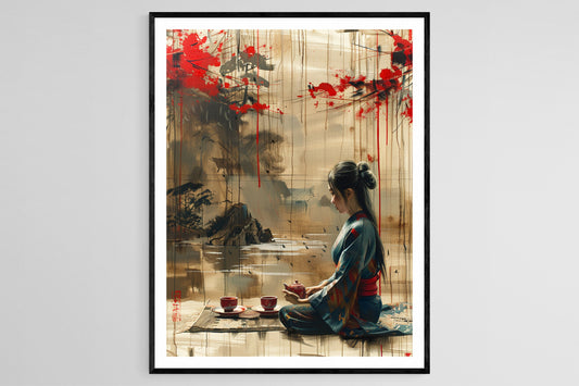 Affiche Cérémonie du Thé – Impression d'Art Traditionnelle Japonaise