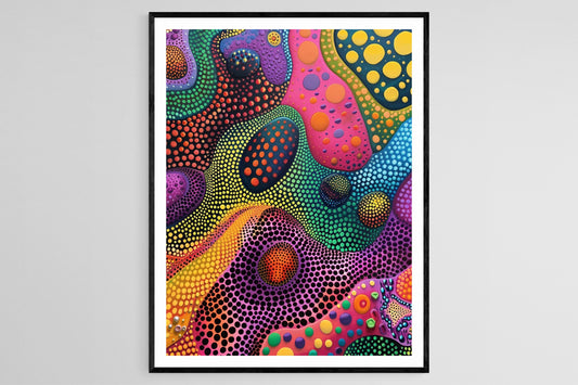 Affiche Composition Dynamique à Pois – Impression Art Abstrait Cosmique