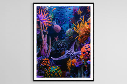 Fantasy-Unterwasserszene-Poster – Farbenfrohes und verspieltes Bild