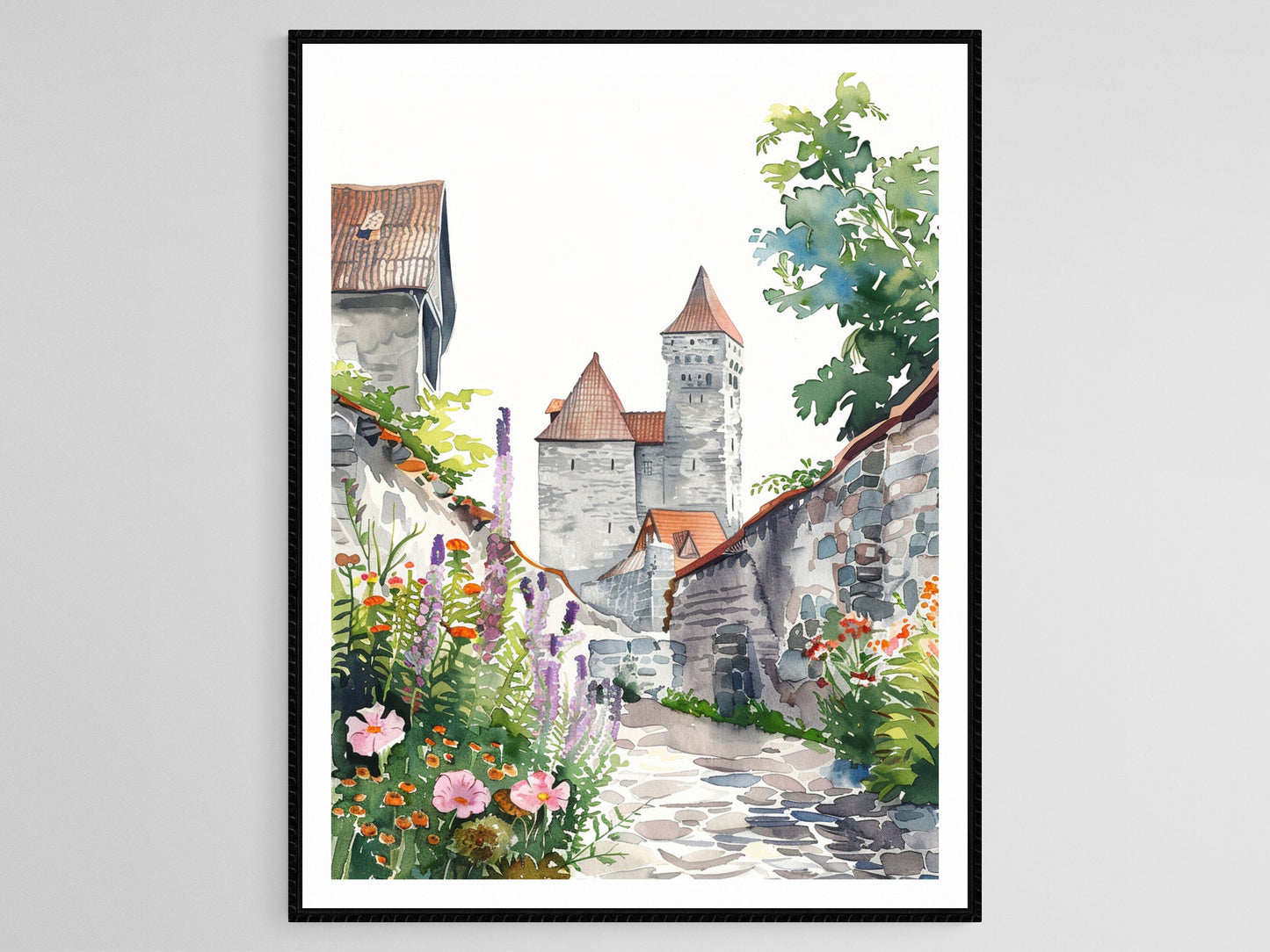 Affiche des Murs Médiévaux de Gotland – Illustration du Patrimoine Hanséatique