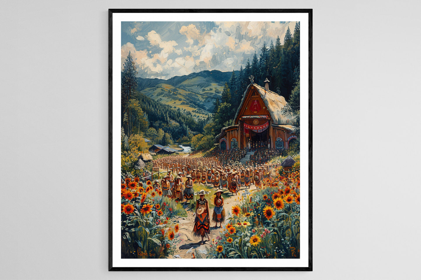 Affiche Festival Maori – Peinture Vibrante des Danses Traditionnelles