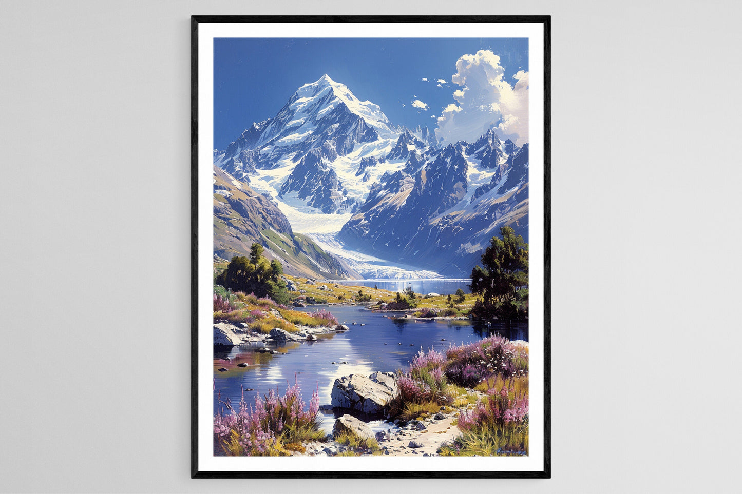 Affiche Mont Cook – Tableau des Alpes néo-zélandaises