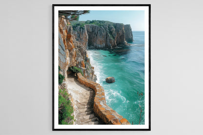 Affiche Kangaroo Island – Tableau des falaises côtières et faune turquoise