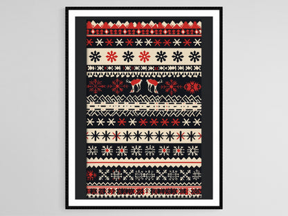 Affiche Tricot Norvégien – Poster Art de Patrons Traditionnels