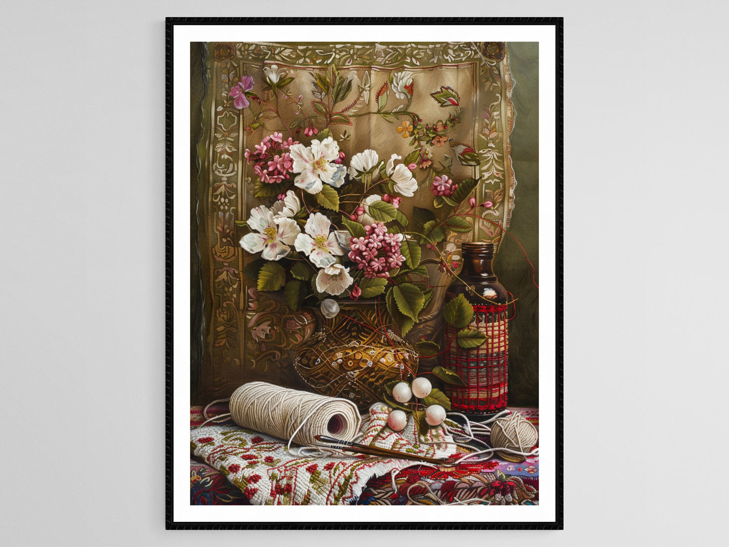 Affiche Broderie Hardanger – Poster Art Textile Norvégien