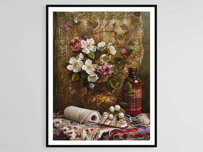 Affiche Broderie Hardanger – Poster Art Textile Norvégien