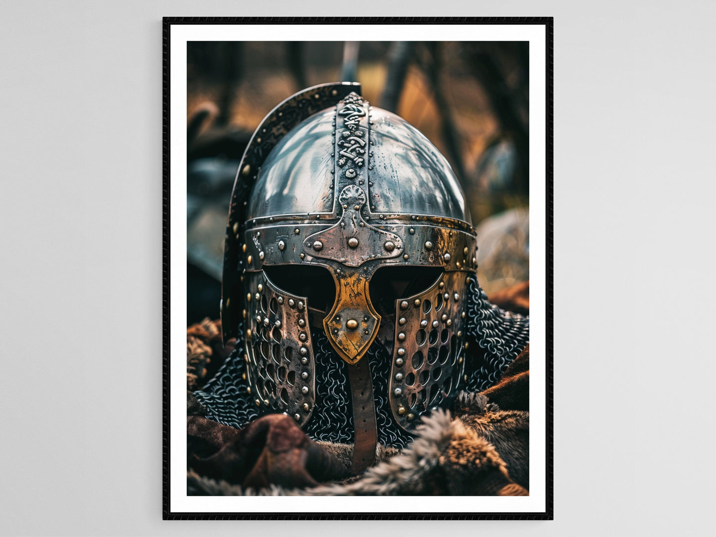 Affiche Casque Viking – Poster Art de Guerrier Nordique
