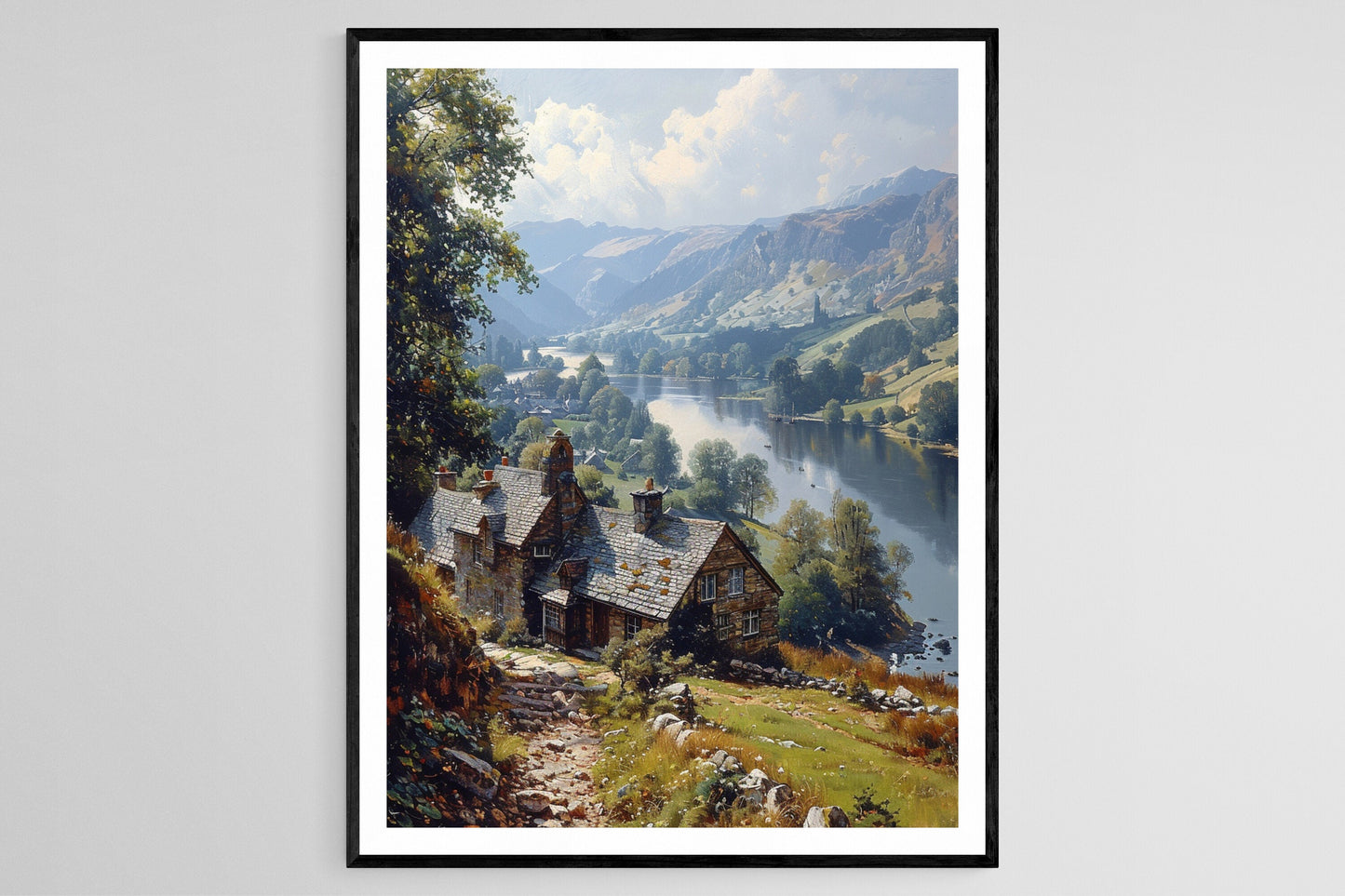 Affiche Paysage Tranquille du Lac Windermere – Impression Art du Lake District