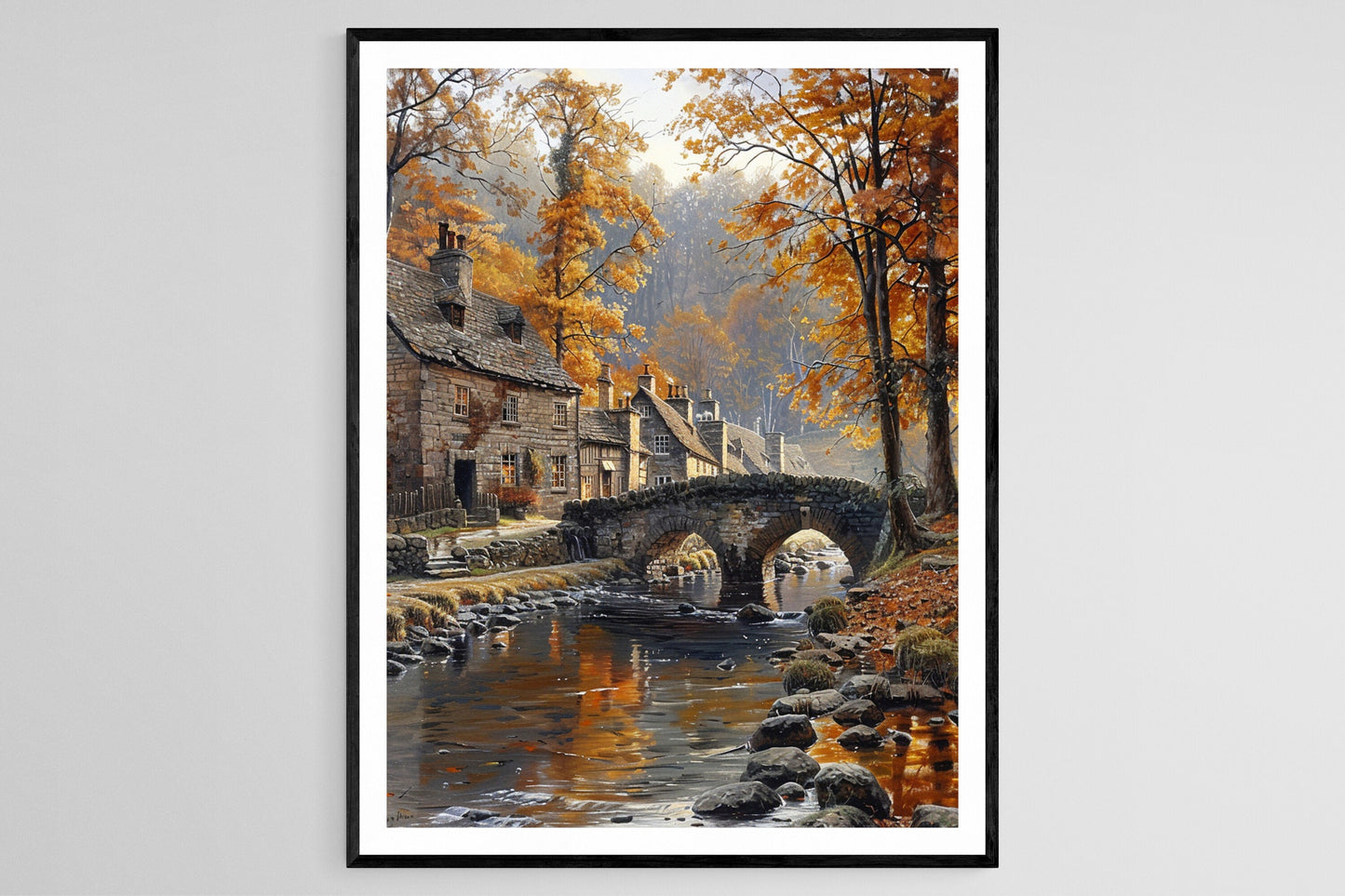 Affiche du Village Historique de Bakewell – Poster Art Paysage du Peak District