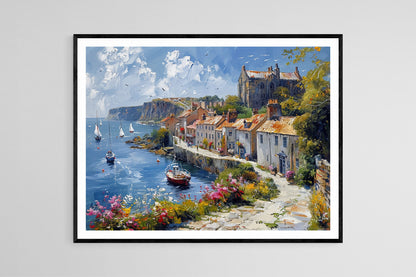 Affiche Côte de Whitby – Poster d'art charmant de bord de mer